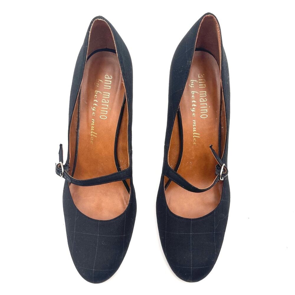 ann marino by Bettye Muller Black Plaid Teacher Mary Jane Pump Shoes Size 9.5 - Picture 7 of 11